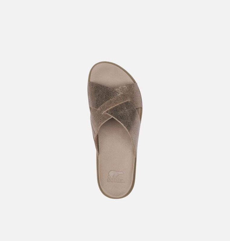 Sorel Dam Slides Brun - Roaming™ Criss Cross - TQA-917042